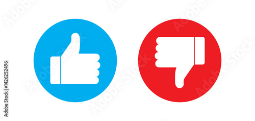 like and unlike button. yes or no finger. positive negative mark symbol. thumbs up and down isolated icon. Yes and no finger,yap and nope mark. accept and not accept social media feedback png ,vector 