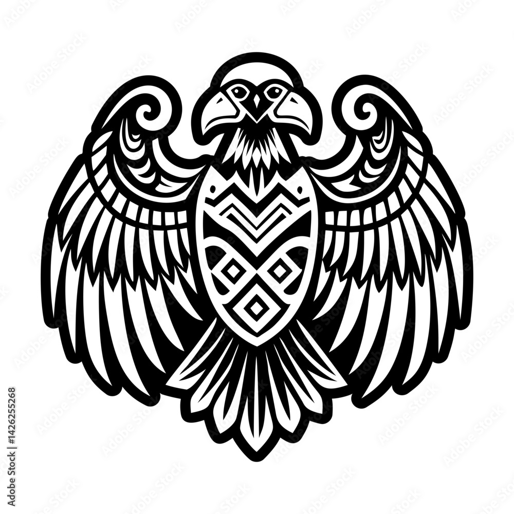 Obraz premium A glyph style icon of andean condor tattoo