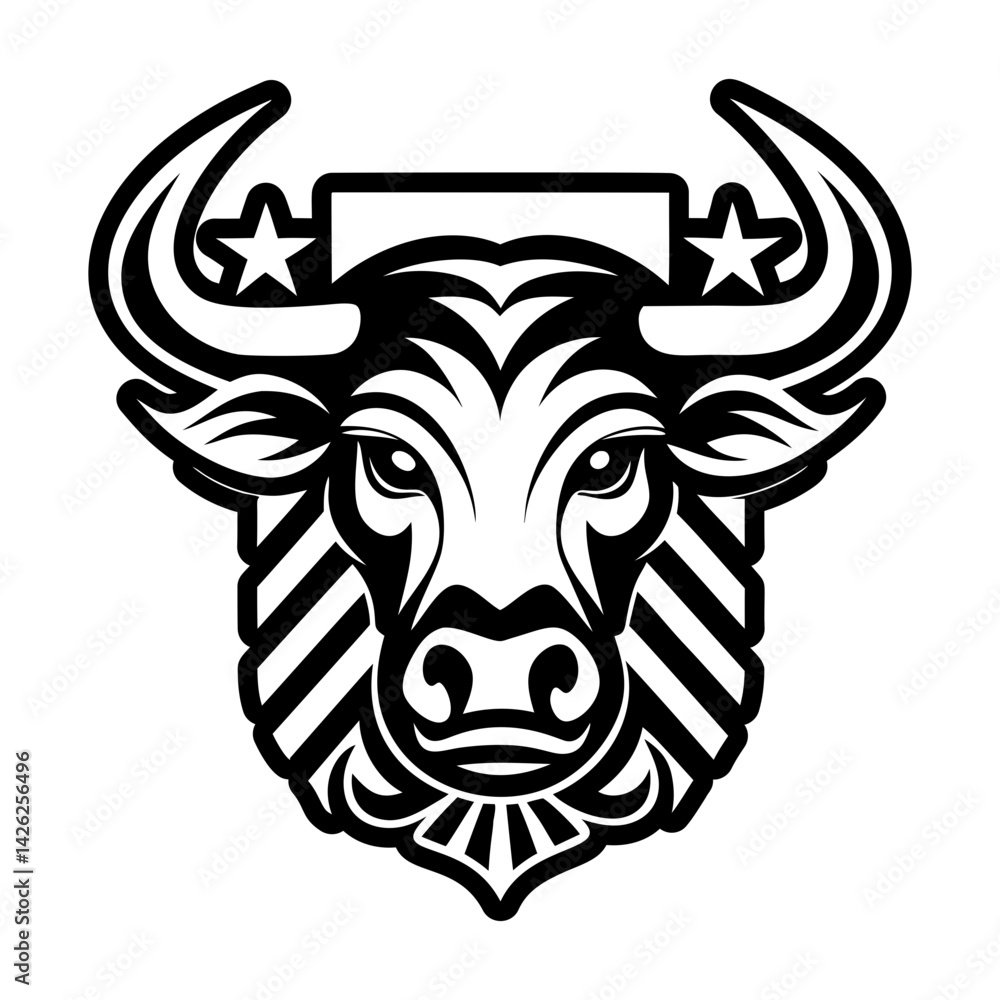 Fototapeta premium A solid style icon of bull symbol