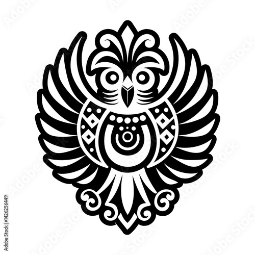 A filled style icon of quetzal symbol