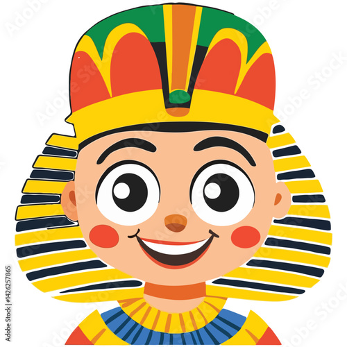 Pharaon Tutankhamun golden mask. Famous egyptian pharaon. vector