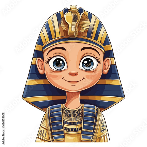 Pharaon Tutankhamun golden mask. Famous egyptian pharaon. vector