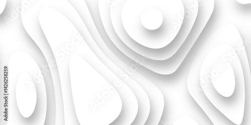 Abstract paper cut white background, white paper cut background abstract realistic papercut decoration textured . White wave paper curved reliefs abstract background.