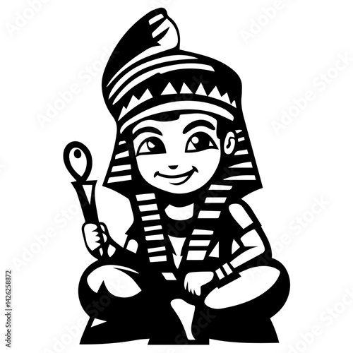 Pharaon Tutankhamun golden mask. Famous egyptian pharaon. vector
