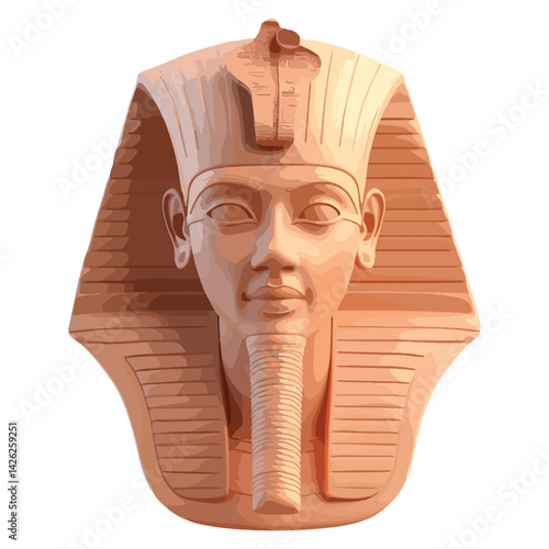 Pharaon Tutankhamun golden mask. Famous egyptian pharaon. vector