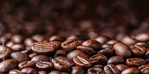 Wallpaper Mural A close up of coffee beans with a dark brown color Torontodigital.ca