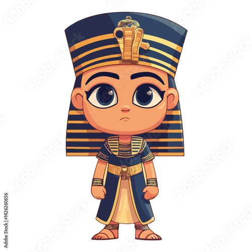 Pharaon Tutankhamun golden mask. Famous egyptian pharaon. vector
