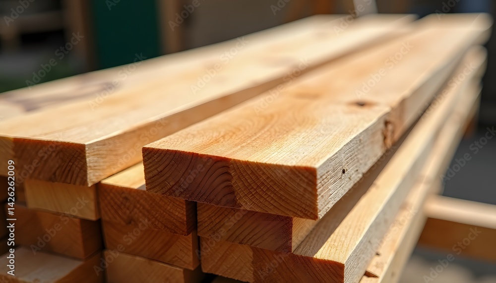 Wooden planks for construction Wooden planks for construction