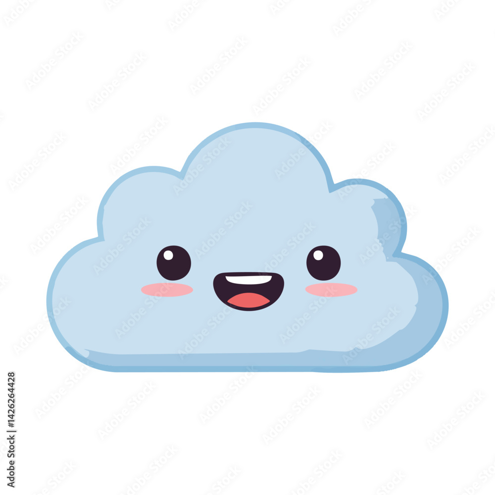 cute icon character cloud with a happy face. cute icon character cloud with a happy face.