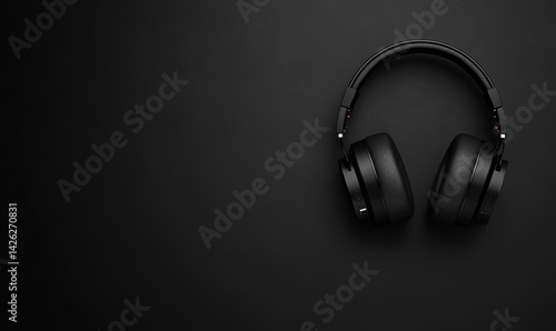 Headphones with a matte black finish and ergonomic design offer premium sound and comfort in a stylish package