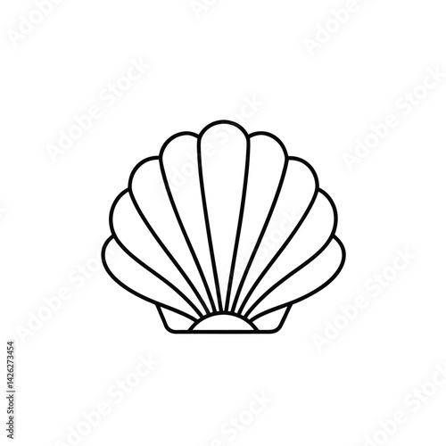 seashell outline on white background