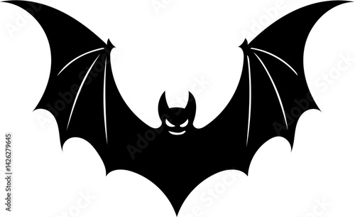 halloween bat silhouette on white background