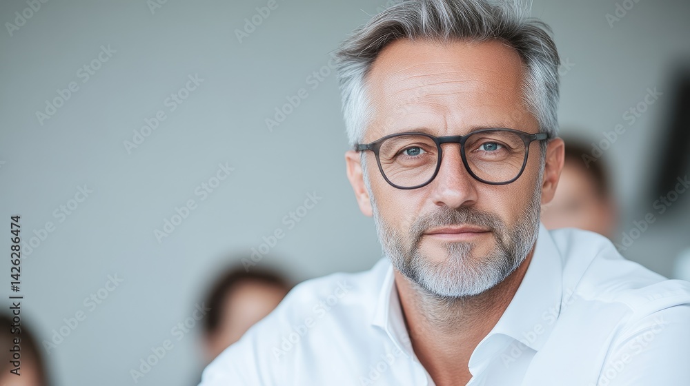Fototapeta premium Middle-aged man in business meeting