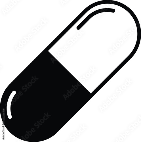 Medical Marvel: A stark, black and white image of a capsule, embodying health, wellness, and the promise of pharmaceutical innovation.