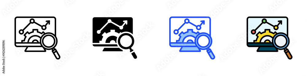 Monitoring System Icon Set With Multiple Style Collection Monitoring System Icon Set With Multiple Style Collection