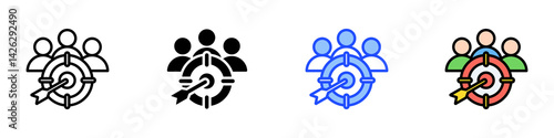 Target Audience Icon Set With Multiple Style Collection