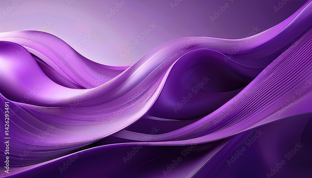 Obraz premium Elegant Abstract Purple Landscape with Graceful Curves and Rich Textures, Illuminating a Moody Atmosphere of Artistic Exuberance