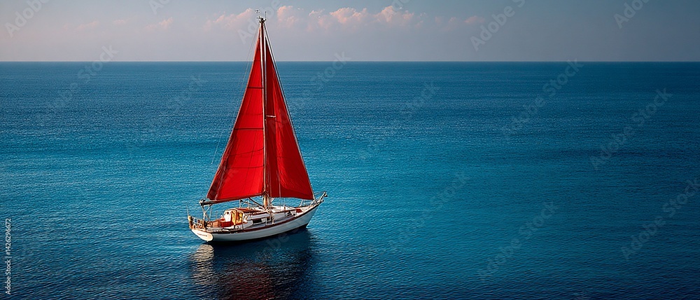 Fototapeta premium Sailboat on Calm Water