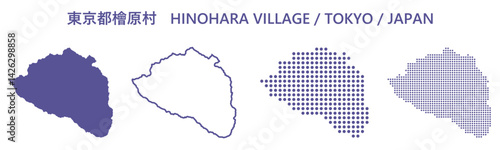 日本地図-東京都-檜原村ベクターイラストマップ