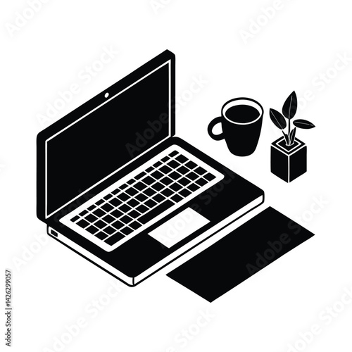laptop with a blank screen