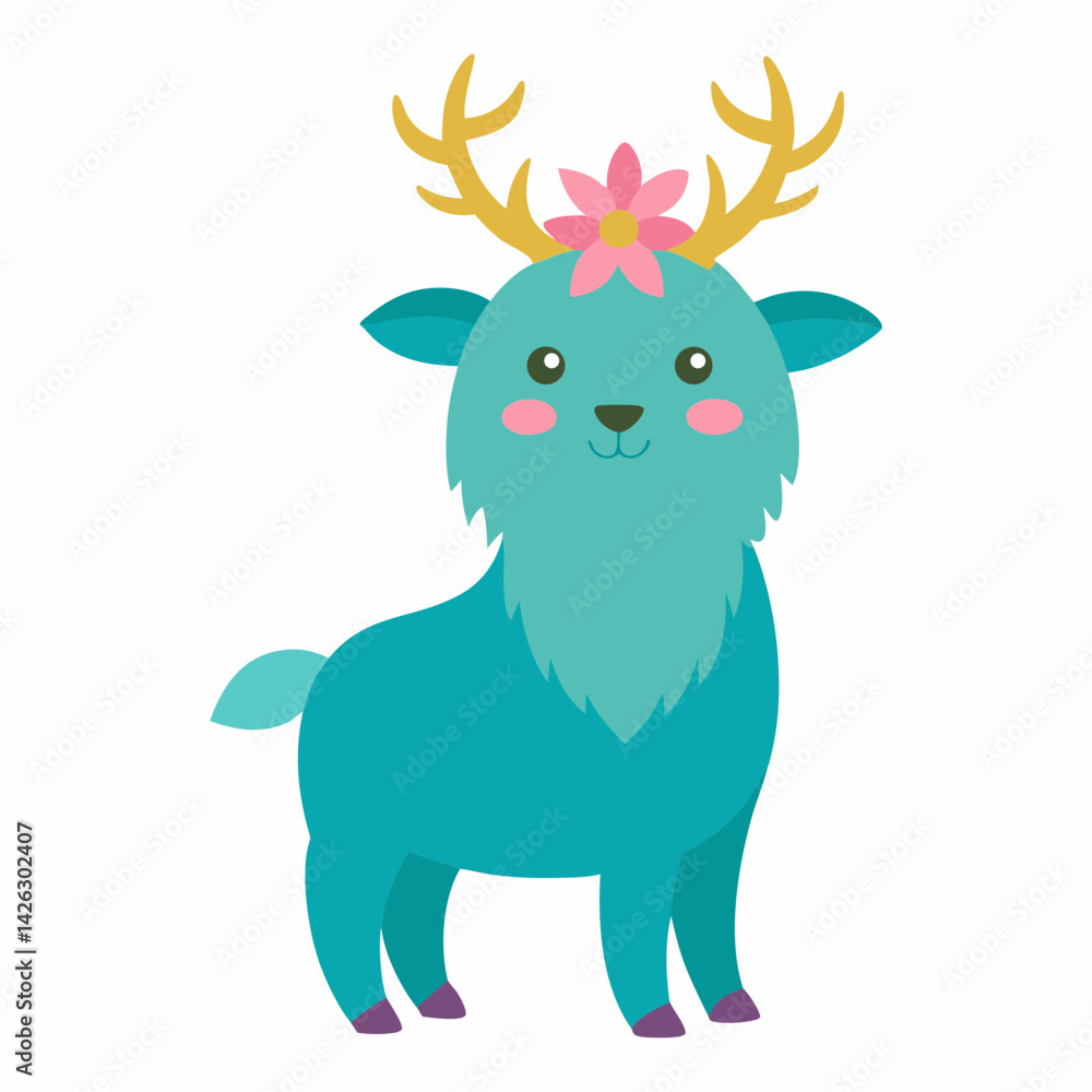 Vector art illustration of a charming animal Vector art illustration of a charming animal