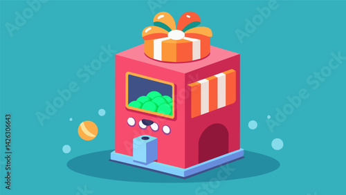A gift boxinspired dispenser that pops open and dispenses a different treat every hour on your pets birthday keeping the surprises coming all day. Vector illustration