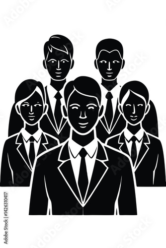 Diverse team business professionals black and white corporate teamwork and leadership