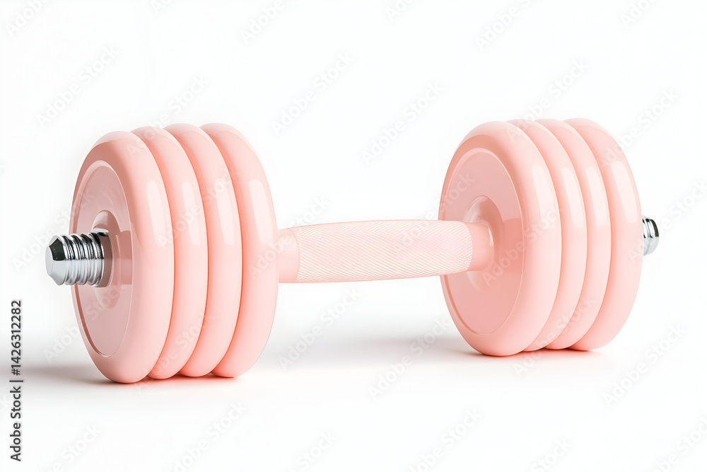 Pastel pink dumbbell isolated on white background Pastel pink dumbbell isolated on white background