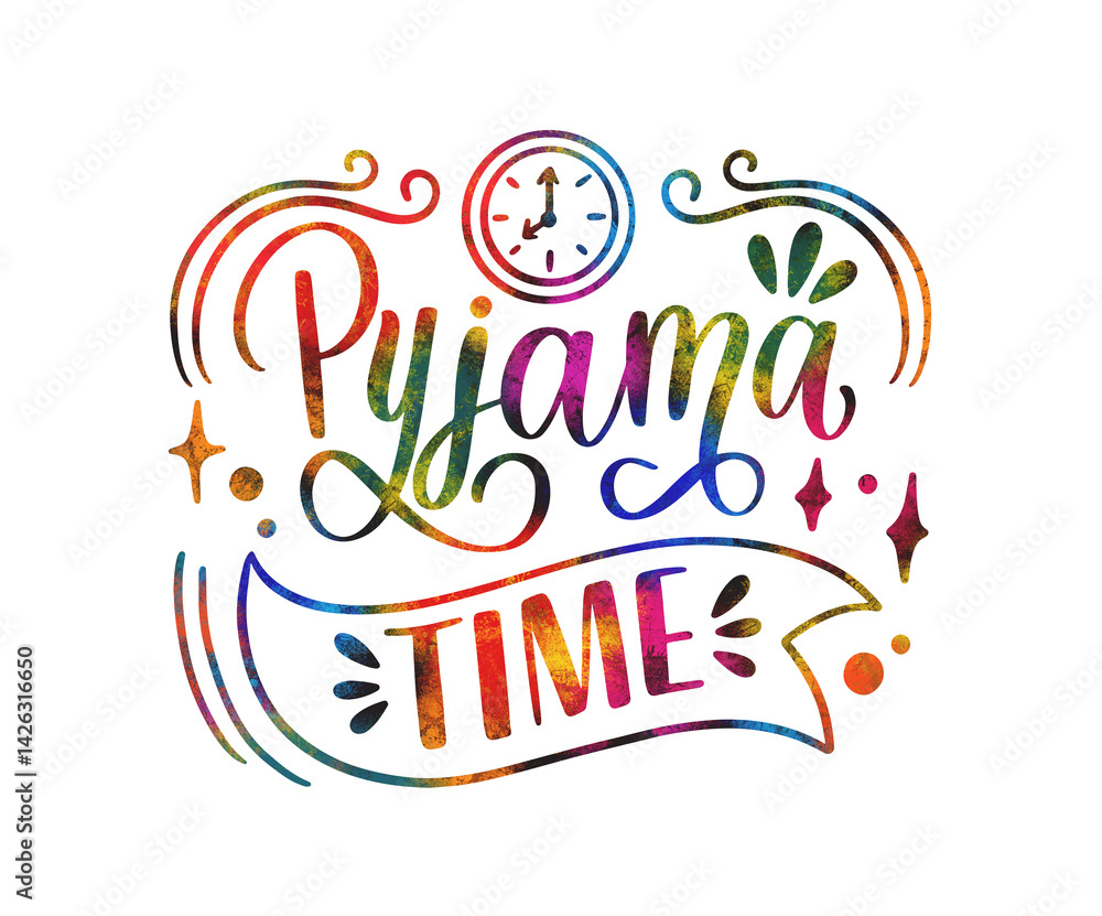 Lettering bedtime sticker Payjama time