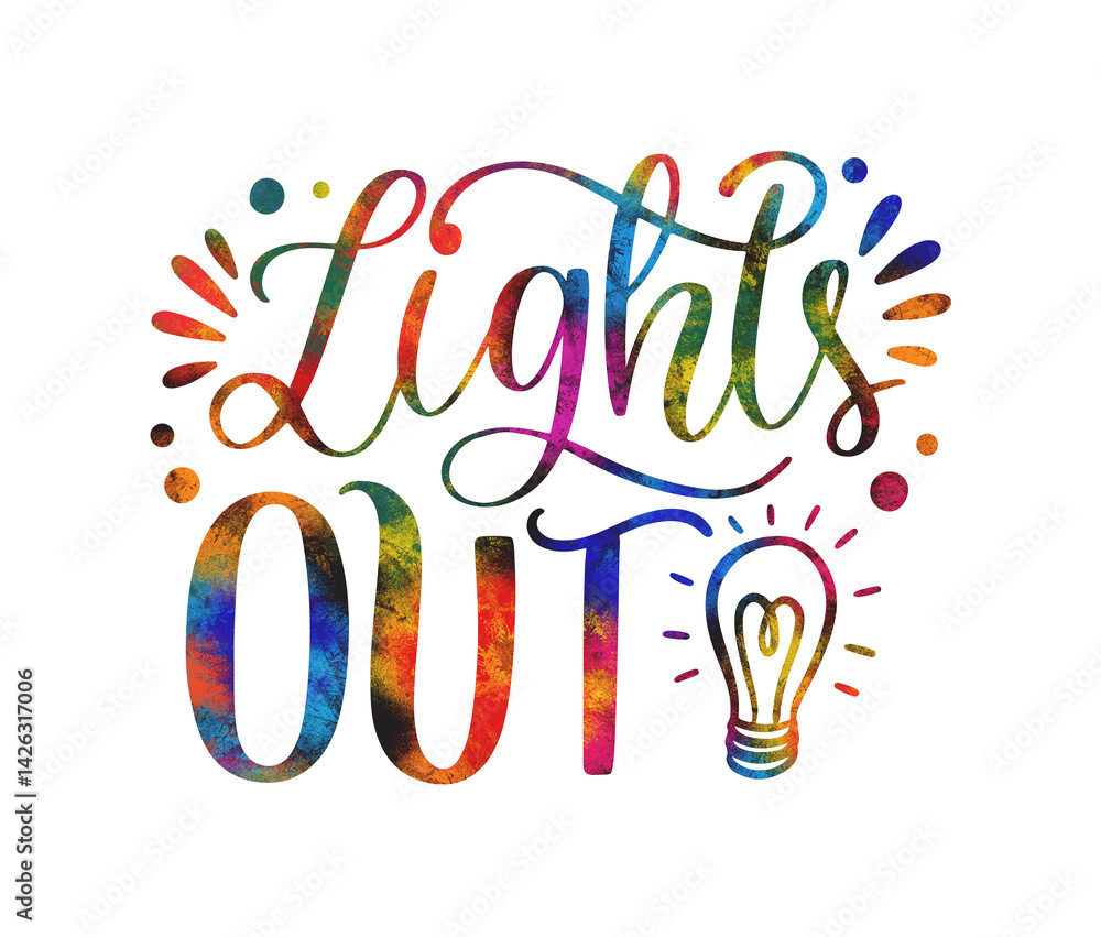 Lettering bedtime sticker Lights Out