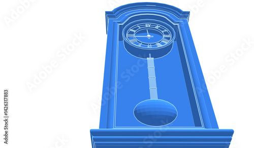 retro style clock 3d illustration