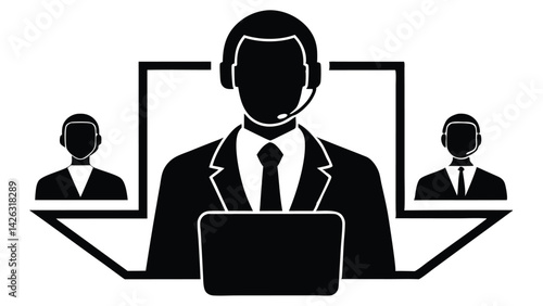 Customer service representative connecting with clients in a virtual meeting platform