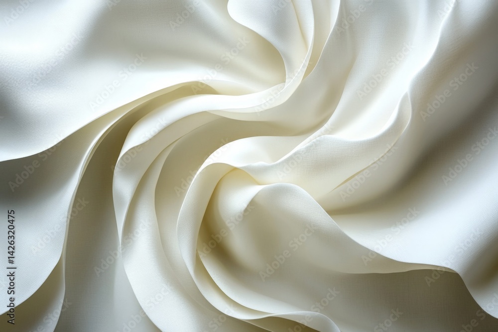 Obraz premium Elegant white silk fabric arranged in flowing folds highlighting softness and texture