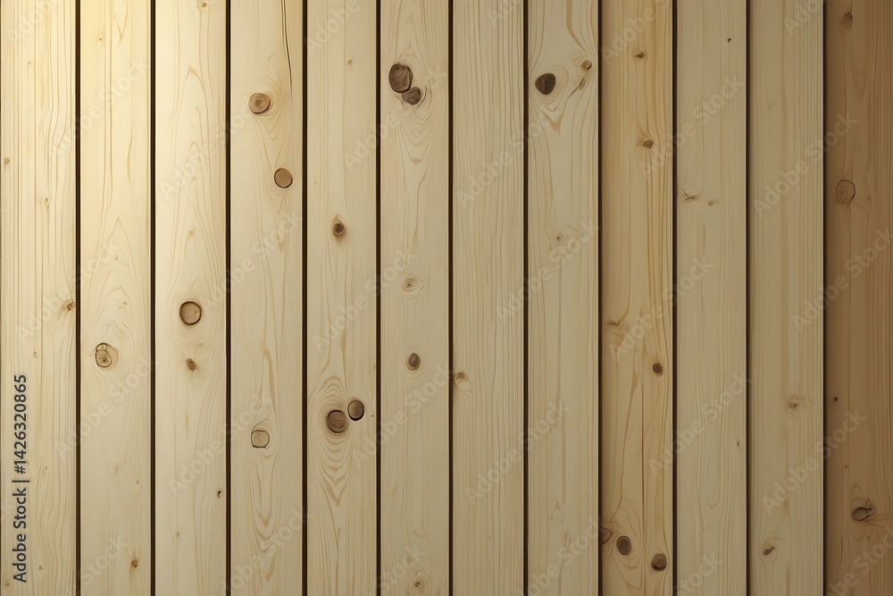 Fototapeta premium Natural Light Pine Wood Texture Vertical Grain Background Image