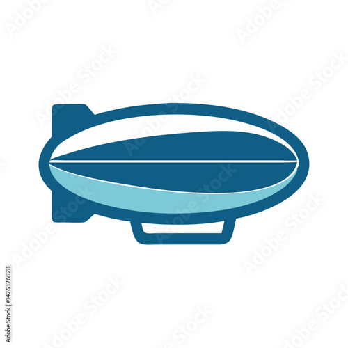 Illustration of Vintage Style Airship Blimp on Black Background for Design