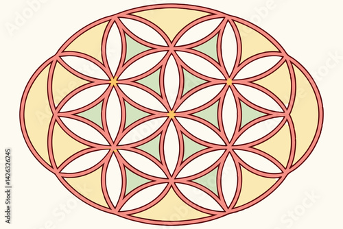 Flower of life pattern sacred geometry symbol vector illustration