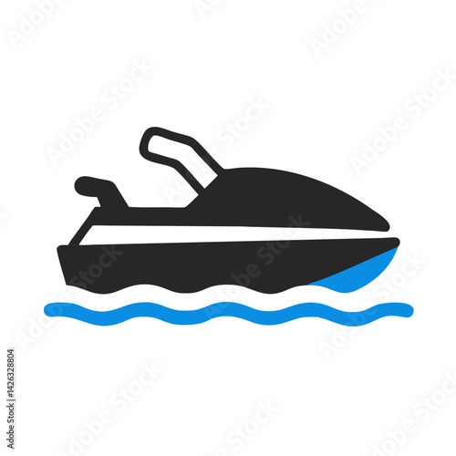 Jet Ski on Water Illustration: Watersport, Recreation, and Summer Fun