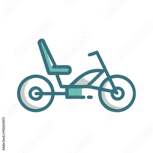 Electric Tricycle Illustration: Eco-Friendly Transportation Icon with Modern Design