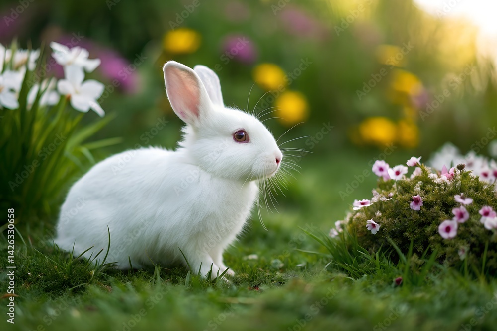 white rabbit on green grass white rabbit on green grass