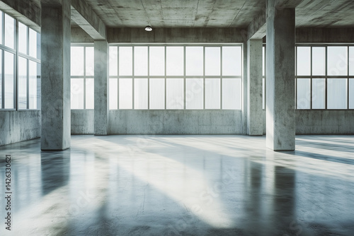 Wallpaper Mural Minimalist Warehouse Interior with Clean Concrete Floors and Open Industrial Layout Torontodigital.ca