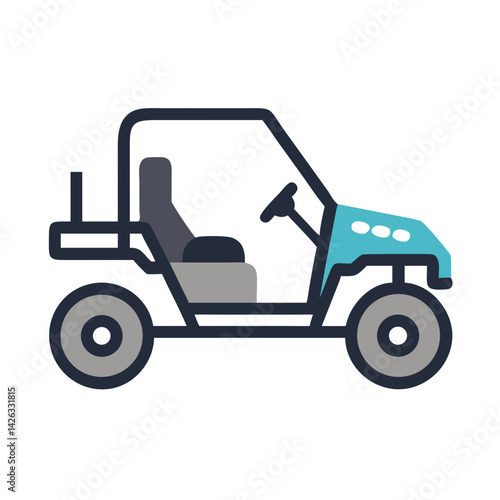 Stylized Illustration of a Buggy, Off-Road Vehicle for Adventure Themes