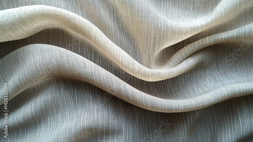 Flowing fabric with subtle stripes and soft, neutral tones creat