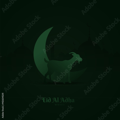 Eid-Al-Adha Mubakar Islamic Festival Background Design Template. Eid al adha mubarak Greetings Background. abstract Vector Illustration for greeting card, poster and banner.	
