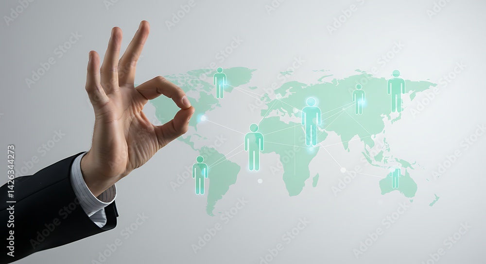 Global business network solution, with successful partnership, and international reach showing through a world map and connectivity Global business network solution, with successful partnership, and international reach showing through a world map and connectivity