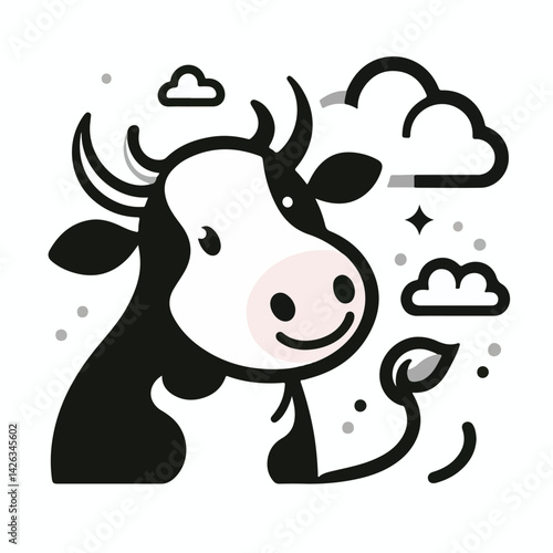 Art & Illustration cow vector simple 