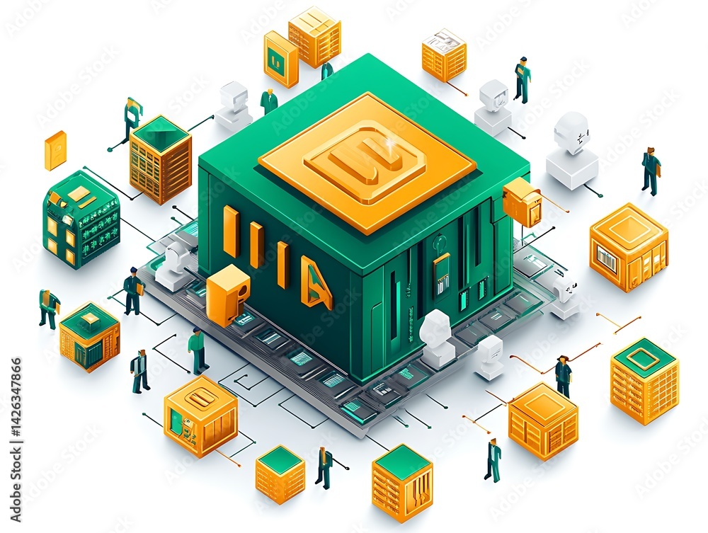 Fototapeta premium Global Business Network Structure