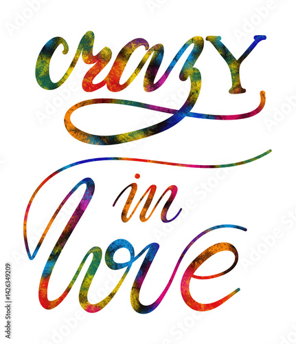 Obraz na płótnie Lettering Crazy in love Print w salonie