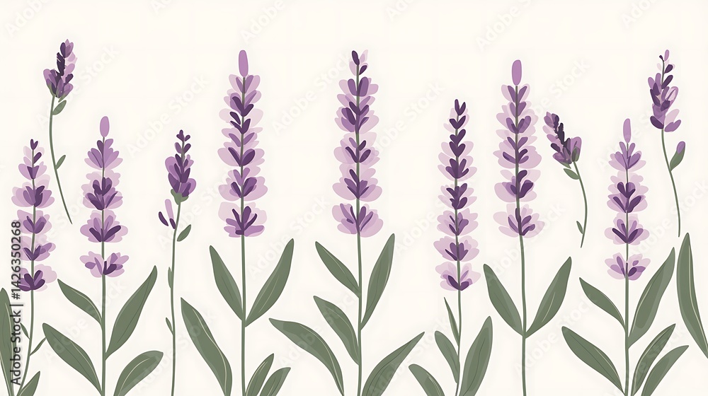 Naklejka premium Lavender flowers illustration.