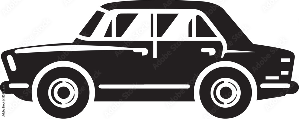 Naklejka premium black and white car silhouette
