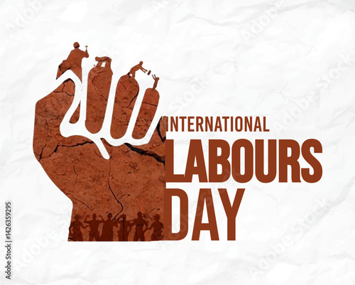 Happy Labours day or international workers day vector illustration with workers. labor day and may day celebration.